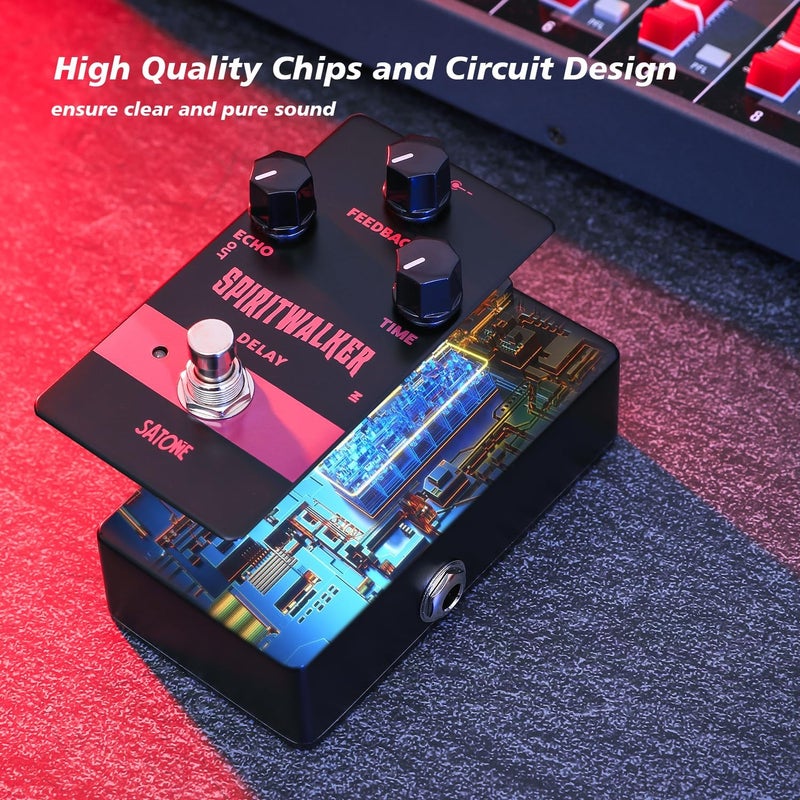 SATONE Delay Guitar Pedal,Spritwalker Electric Guitar Effect Pedal Delay DC 9V Mini Analog Delay Pedal True Bypass - Image 3